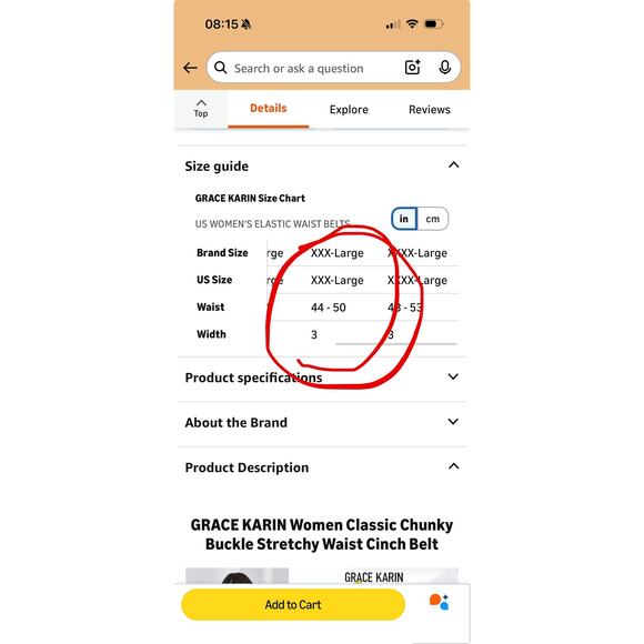 Wide White Belt - Plus Size - XXXL - Picture 2 of 2